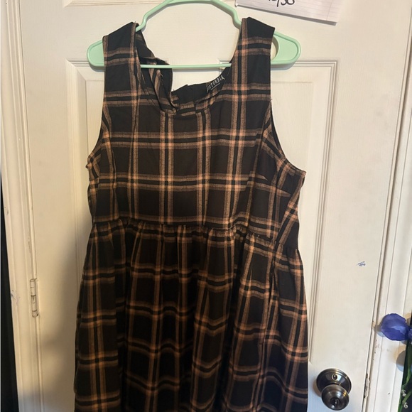 Disturbia Dresses & Skirts - Disturbia Black and Brown Plaid Dress